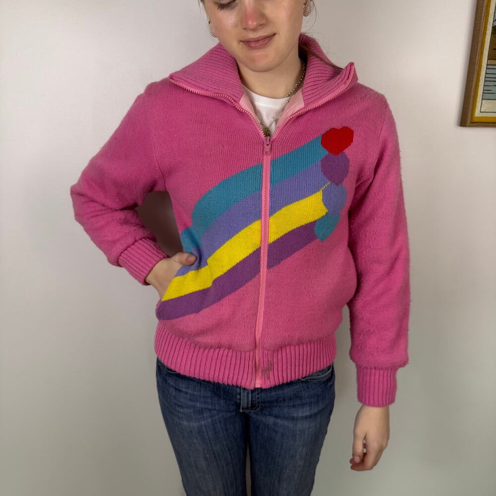 Vintage 80s Outerbound by HMS pink rainbow jacket Small